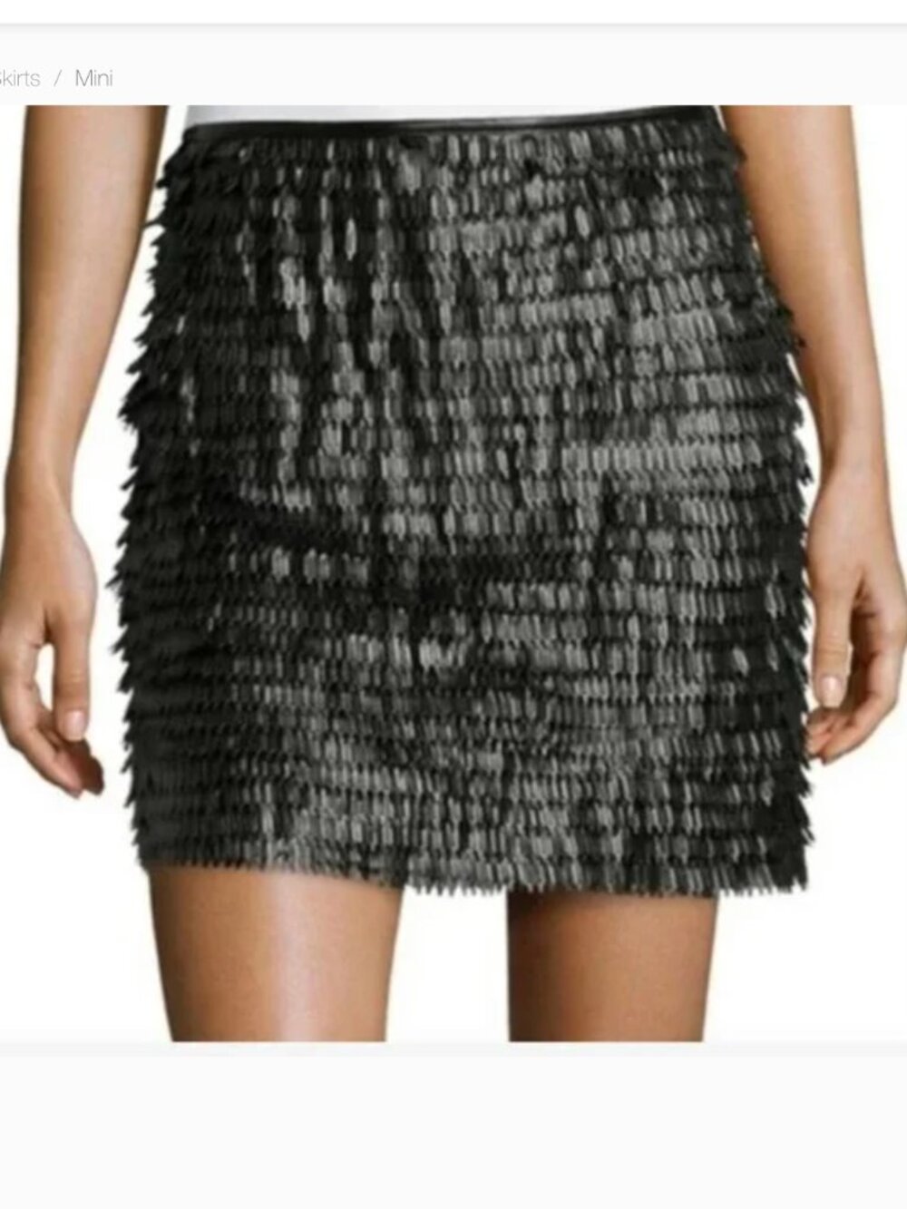 MAX STUDIO NWOT Vegan Leather Fringe Skirt Size M